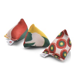 CanadianCat Company Premium Cuddly Cushion Cat Cushion Set of 3 Mini Pyramids 6 x 6 x 6 cm Reggae Line Cat Cushion with Finest Catnip