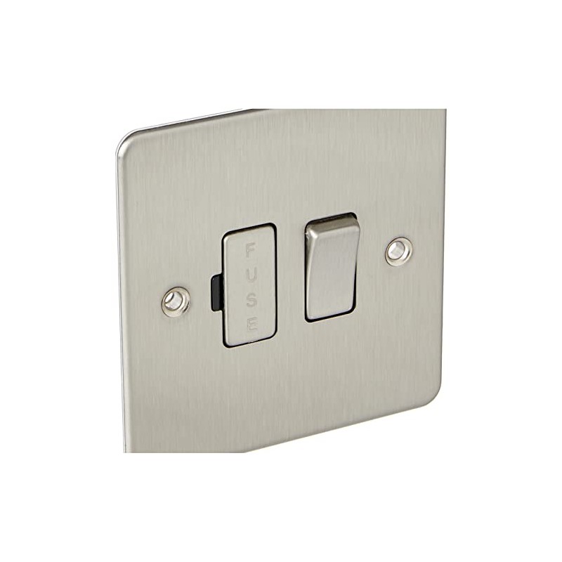 Knightsbridge FP6300BC FPAV6300BC Flat Plate 13A Switched Fused Spur Unit-Brushed