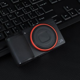 Haoge RRC-GR3XR Metal Decorate Ring Cap for RICOH GR3X/GRIIIX Camera replaces GN-2 Red