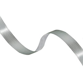 Silver Satin Ribbon 3/8 Inch x 25 Yards, Solid Color Fabric Ribbon for Gift Wrapping, DIY Crafts, Hair Bows Making, Wreaths, Christmas Ornaments, Wedding Party Decoration and Sewing Projects