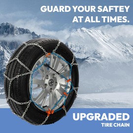 SNOCATENA Snow Chains for Car,SUV,Truck and Pickup,Universal Emergency Tire chains,Compatible with Tire Width 180 185 195 205 215 225 235 MM - Set of 2