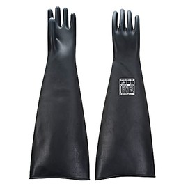 Portwest Heavyweight Latex Rubber Gauntlet 600mm, Size: XL, Colour: Black, A803BKRXL
