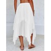 Fisoew Womens Summer Boho Maxi Skirt Casual Asymmetric High-Low Hem