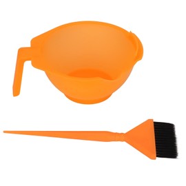 Herramienta para Teñir el Cabello Naranja, Cepillo Aplicador de Tinte de Color con Tazón, Herramientas Ergonómicas para Teñir el Cabello para el Tratamiento del Cabello, Teñir, Blanquear, Cepillo Prof