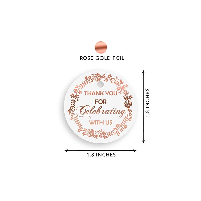Thank You Gift Tags, Round Circle Gift Tag, 30 Pack,