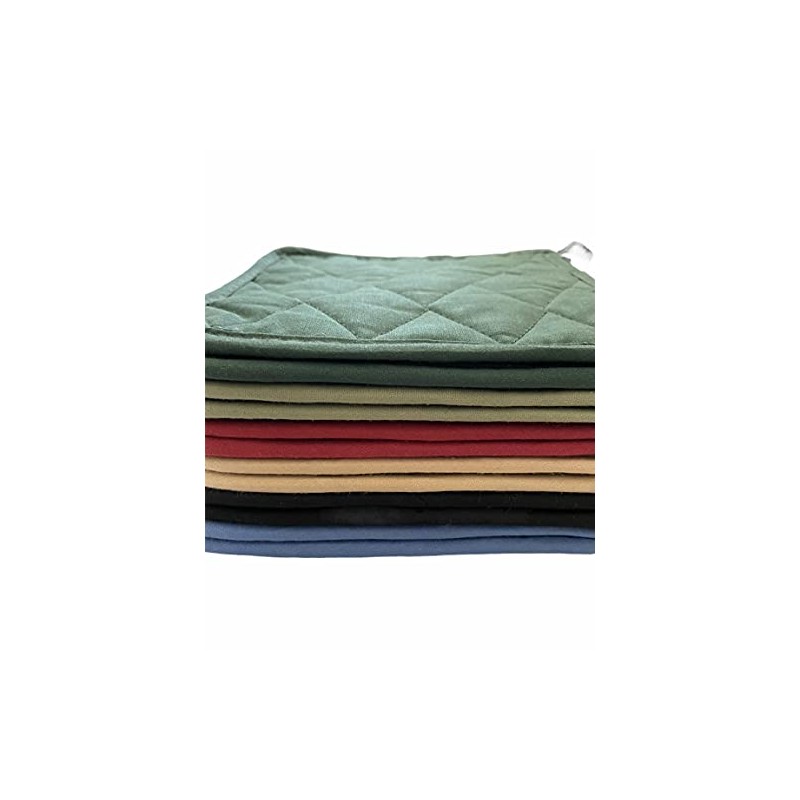 12 Pack Square Pot Holders 100% Cotton Heat Resistant Hotpads