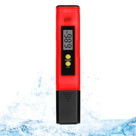 Okaywork pH Value Meter - pH Value Meter PH Meter with LCD Display, pH Meter Water Hardness Measure, for Drinking Water/Swimming Pool/Aquarium/Pool, High Accuracy, 0.00-14.00 Measuring Range (Red)