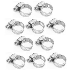 Stainless Steel Adjustable Hose Clamps Plumbing Fuel Line Clamps, Automotive and Mechanical Applications Hose Bands Set of 10 (6-12mm)
