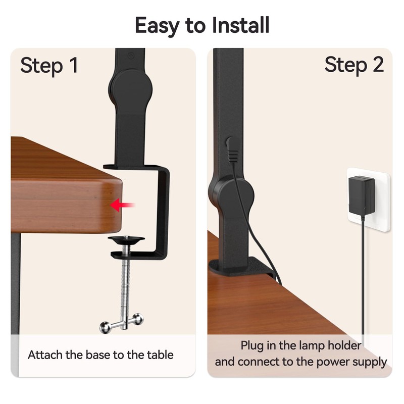 LED Architect Desk Lamp with Clamp - 24W Ultra Bright