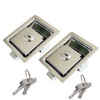 2 PCS Flush Mount Paddle Handle Stainless Steel Locking Door