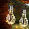 Solarlampe Solarleuchte Gartenlampe Hängelampe Dekoleuchte Terrasse, IP44 Akku, Edelstahl Glas