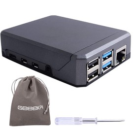 GeeekPi Argon NEO Raspberry Pi 4 Case, Aluminium Case with Passive Cooling, Designed for GPIO, PoE Access, Fan, Camera and LCD Display, All Aluminium Heatsink Housing