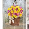 HUAESIN 4 Bundles Spring Faux Daffodil Bouquets Yellow Easter Fake