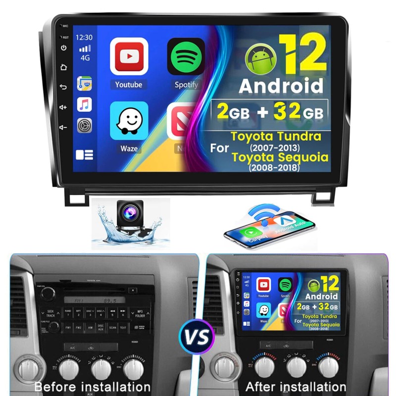 Apple Carplay For Toyota Tundra 2007-2013 Sequoia 2008-19 Car Stereo