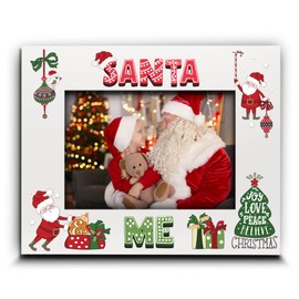 BELLA BUSTA_Santa & Me Picture frame- Joy, Love, Peace, Believe, Christmas- Gift For Children-Christmas Nursery_ UV Print Picture Frame (5x7 Horizontal)