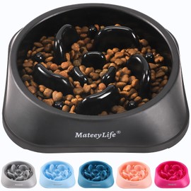 MateeyLife Slow Feeder Dog Bowls, Anti-Choking Puzzle Dog Food Bowls, Non Slip Interactive Dog Feeding Bowls That Slow Down Eating, Bloat Stop Maze Dog Dishes Dog Feeder for Medium Large Breeds Black