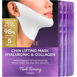 MAREE V Line Lifting Mask with Hyaluronic Acid – Deep Collagen Face Mask for Women – Jawline Shaper Facial Masks with Retinol – Tightening & Firming Neck Lift Tape – Double Chin Strap for Face Lift