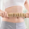 Wooden Massage Roller Stick with Triangle Massager, 12 Rollers Curved