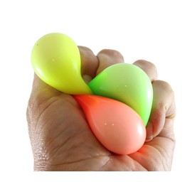 Curious Minds Busy Bags 1 Pack of 3 Small 1.5" Neon Soft Doh Filled Stress Ball Stress Ball - Ceiling Sticky Glob Balls - Squishy Gooey Shape-able Squish Sensory Squeeze Balls OT