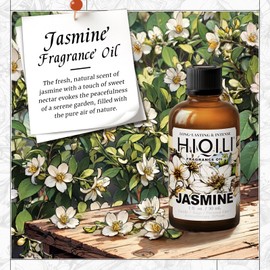 HIQILI Jasmine Fragrance Oil for Aromatherapy Diffuser, Floral Scent for Candle, Perfume Making, Skin Care, Laundry Essential Oil - 1 Fl Oz