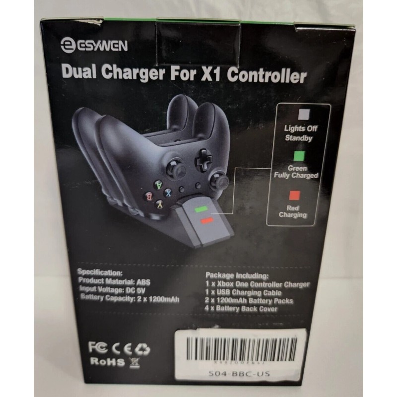 Esywen Dual Charger For X1 Controller 2x1200mAh Rechargeable Battery Packs