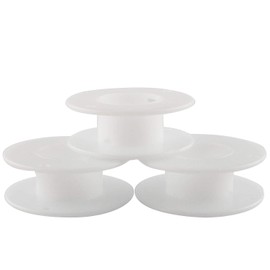 JCBIZ 12pcs 55mm Plastic Spool White Bobbin Empty Spools for Ribbon Beading String Wire Bobbin Cord Ropes
