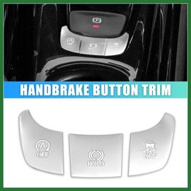 Motoforti 3pcs Car Interior Aluminum Alloy Electronic Handbrake Button Decoration Stickers Decal Frame Cover Trim Accessories for Toyota CHR 17-21 Silver Tone Long-lasting