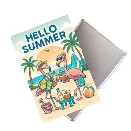 Flamingo Sign Summer Beach Decor Coastal Metal Sign For Garden Homes Office 8×12 Inches