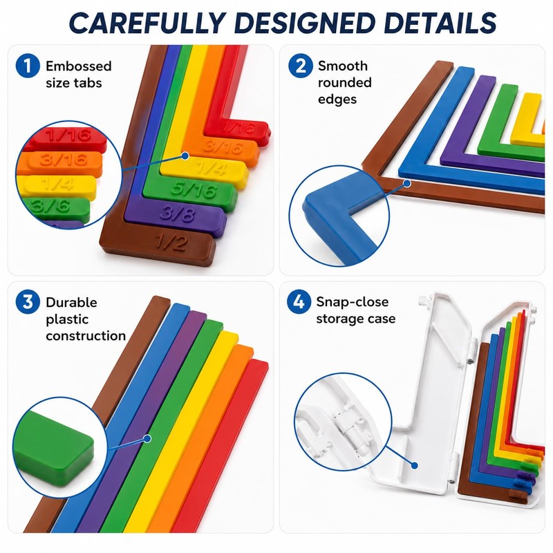 Domefahaso 7‑Pcs Card Making Alignment Guides Set with Case