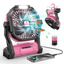 ONLYNEW Portable Rechargeable Camping Fan 20000mAh Outdoor Tent Fan Battery powered fan