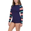 Nautica Women's Rash Guard Shirt, Prep Stripe Multi