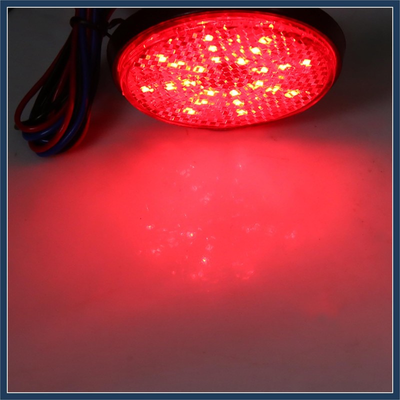 INFINAUTO 2pcs Red LED Light Round Shape Motorcycle Reflector Rear