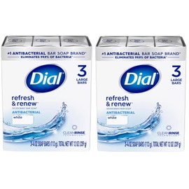 Dial White Antibacterial Soap, 4-Ounces Bars, 6 Count