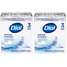Dial White Antibacterial Soap, 4-Ounces Bars, 6 Count