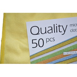 Quality Microfiber Cleaning Cloth 50pc Yellow