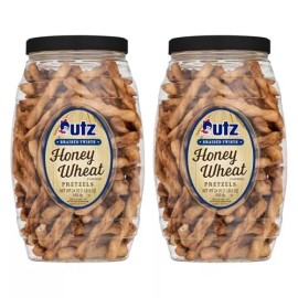 Utz Honey Wheat Braided Twist Pretzels 24 Ounce Pack of 2 Zero Preservatives