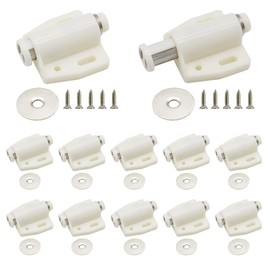 12Pack Magnetic Touch Push to Open Door Latch for Heavy Duty Door Push Release Latch Kitchen Drawer Push Catch Pop Out Latch Kitchen Closet Door Closing (White)