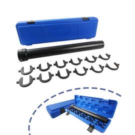 KUNGJUER 13Pcs Master Inner Tie Rod Removal Tool Kit, Automotiv Inner Tie Rod Tool Removal Kit with 12 Crowfoot Adapters 1/2 Inch Drive Tube for Tie Rods Remove & Install