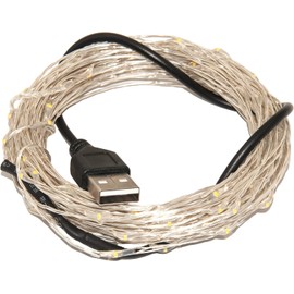 Karlling USB Plug in LED Fairy Lights,50 LED Bulbs 16 Ft Silver Wire Starry String Lights for Bedroom Patio Garden Party Wedding Commercial Lighting (Green)