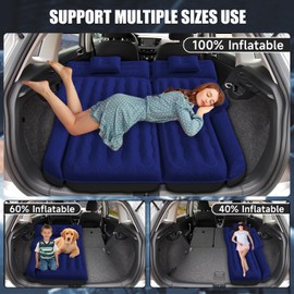 DikaSun Inflatable SUV Air Mattress Bed Car Mattress for SUV, Double-Sided Flocking Travel Camping Bed Car Air Mattress, Car Sleeping Mattress Bed for Universal SUV with Car Air Pump 2 Pillows