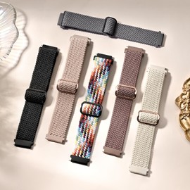 6 Colours 18 mm 20 mm 22 mm Nylon Watch Straps Garmin Venu 2 Plus / Venu Sq 2 / Vivoactive 3 5 Smart Watch Strap Quick Release Straps Replacement for Garmin Vivoactive 4, Forerunner 55 645/255/245