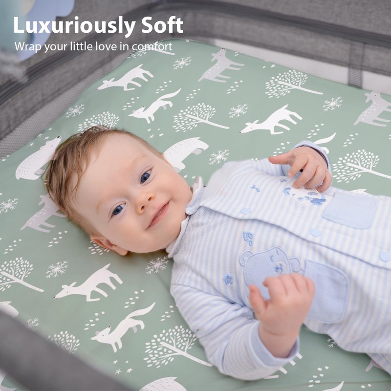 FIEMOL Next to Me Crib Sheets 85x51cm Fitted, 3 Pack