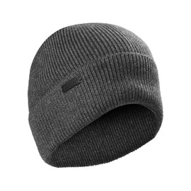 Cole Haan Heritage Rib Cuff Beanie Hat - Warm Knit Winter Beanie for Men - Classic Cuffed Design, Perfect for Cold Weather, Outdoor Activities, & Daily Wear (Grey)
