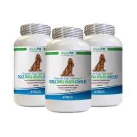 HAPPY PET VITAMINS LLC Dog Teeth additive - Dogs Total Health Complex - Natural - Best Hair Coat Immune Eye Teeth UTI Health - quercetin Complex for Dogs - 3 Bottles (180 Treats)