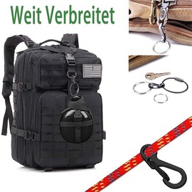 AIMALL 10/20x Mini Carabiner Keychain Clip - 0.95 Inch Zinc Alloy Spring Hook, 15kg Load Capacity, Black/Silver/Gun Grey, for Keys, Outdoor Gear, DIY Tools