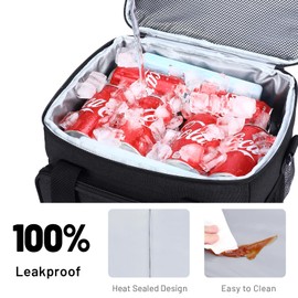 MIER Mens Lunchbox for Work Insulated 24 Cans/15L Large Lunch Bags Leakproof Adult Women Lunch Box Coolers for Travel Beach Picnic Office, Black