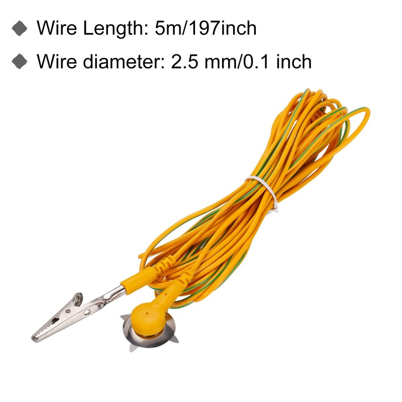 QUARKZMAN ESD Earthing Cable 5 m Long Antistatic Ground Cable