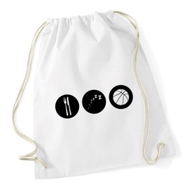 Hippowarehouse Eat Sleep Basketball Drawstring Cotton School Gym Bag 37cm x 46cm, 12 litres