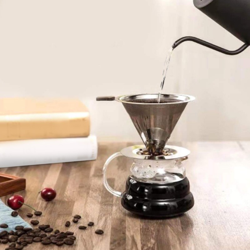 Coffee Dripper Stainless Steel Reusable Pour Over Coffee Dripper for