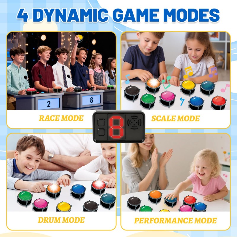 Set of 8 Buzzer for Game Show, Educational and Classroom
